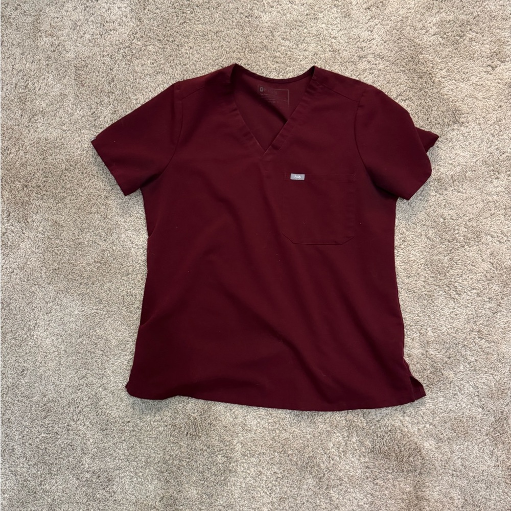 Figs Maroon Women's Top